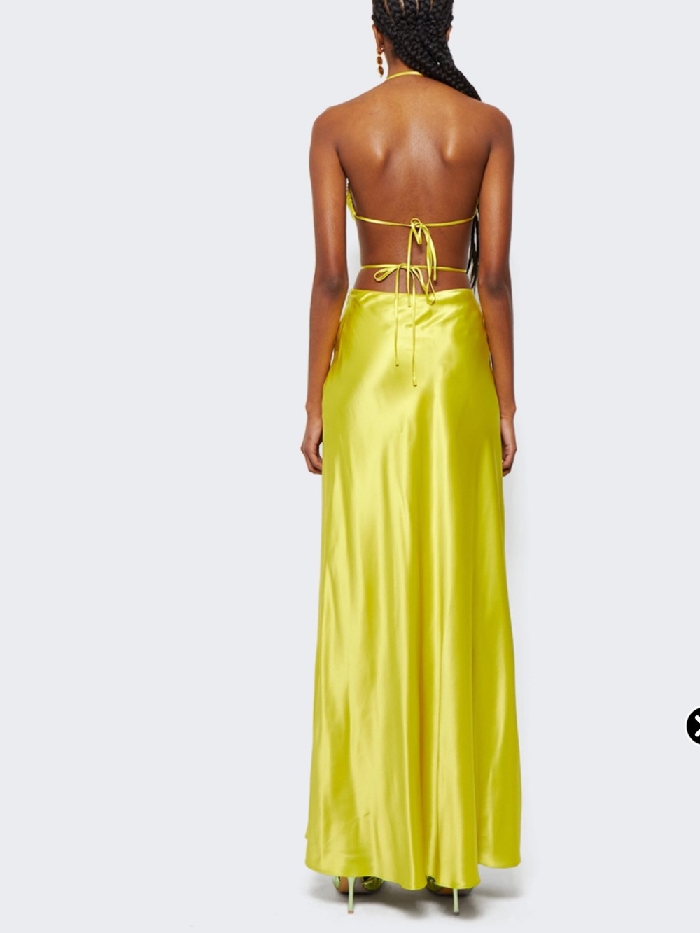 NWT Cult Gaia Colette Gown Yellow Satin Cutout Maxi Dress size S. MSRP $998 - Picture 3 of 5